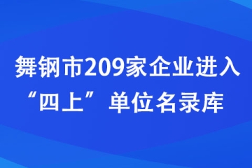 舞鋼市209家企業進入“四上”單位名錄庫