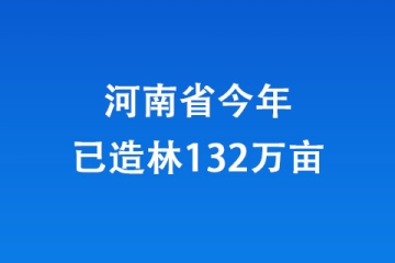 河南省今年已造林132萬畝