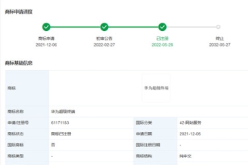 華為技術有限公司申請注冊“華為超級終端”商標成功