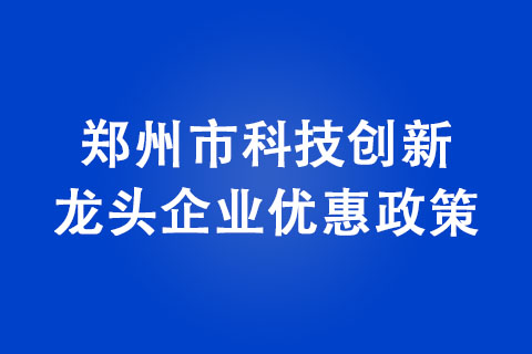 鄭州市科技創新龍頭企業優惠政策 鄭州市科技創新龍頭企業優惠政策