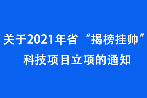 關于2021年河南省“揭榜掛帥”科技項目立項的通知