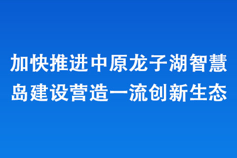 加快推進中原龍子湖智慧島建設營造一流創新生態