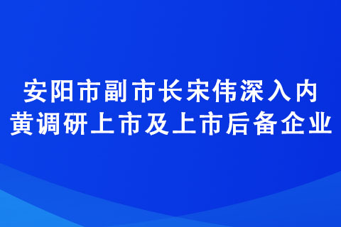 安陽市副市長宋偉深入內黃調研上市及上市后備企業