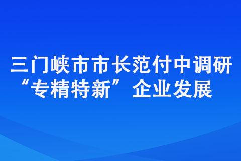 三門峽市市長范付中調研“專精特新”企業發展