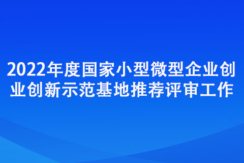 2022年度國家小型微型企業創業創新示范基地推薦評審工作