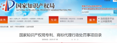 國知局發布專利、商標代理行政處罰事項目錄