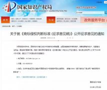 剛剛！國知局發布《商標侵權判斷標準 (征求意見稿)》全文
