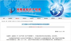 關于征集2019年專利權質押融資獎補項目的通知